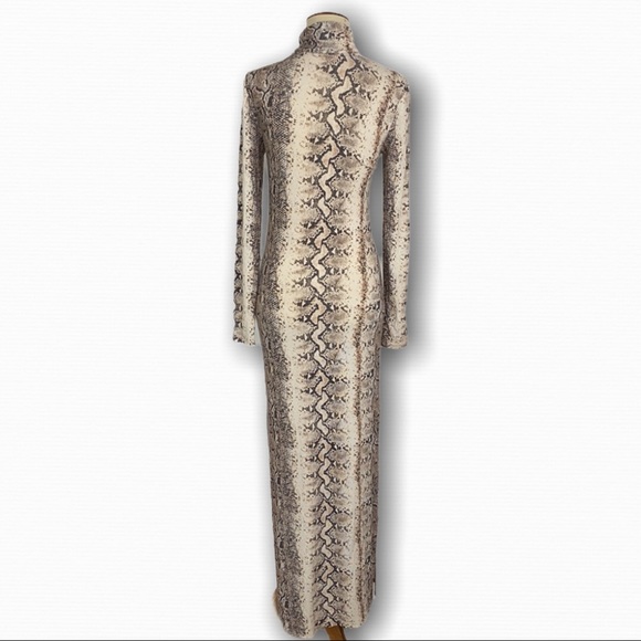 GENERATION LOVE SnakeSkin Mock Neck Bodycon Maxi - Picture 3 of 14